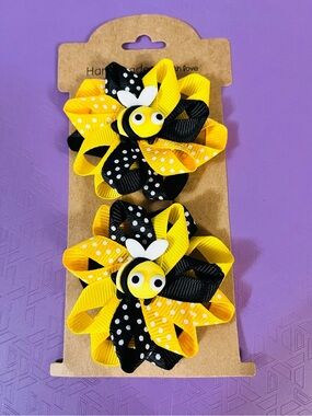 Bumblebee Hair Bow Set